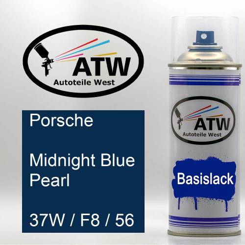 Porsche, Midnight Blue Pearl, 37W / F8 / 56: 400ml Sprühdose, von ATW Autoteile West.